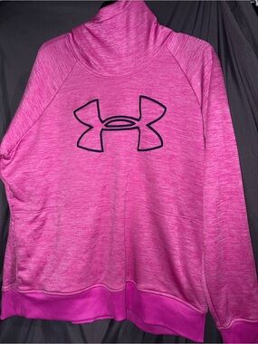 Under Armour Hot Pink Fleece-Lined Hoodie with Black Logo